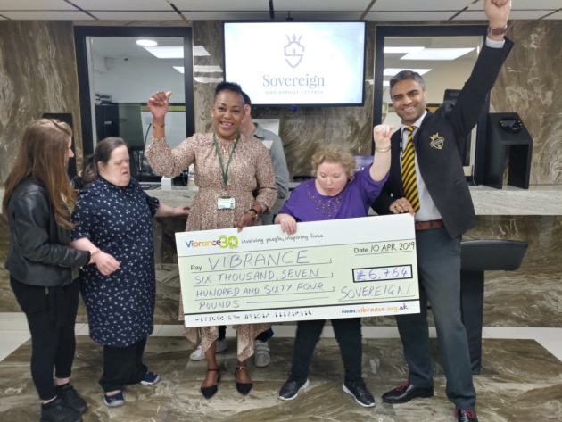 Vibrance Service users presented with the cheque from Sovereign Manager